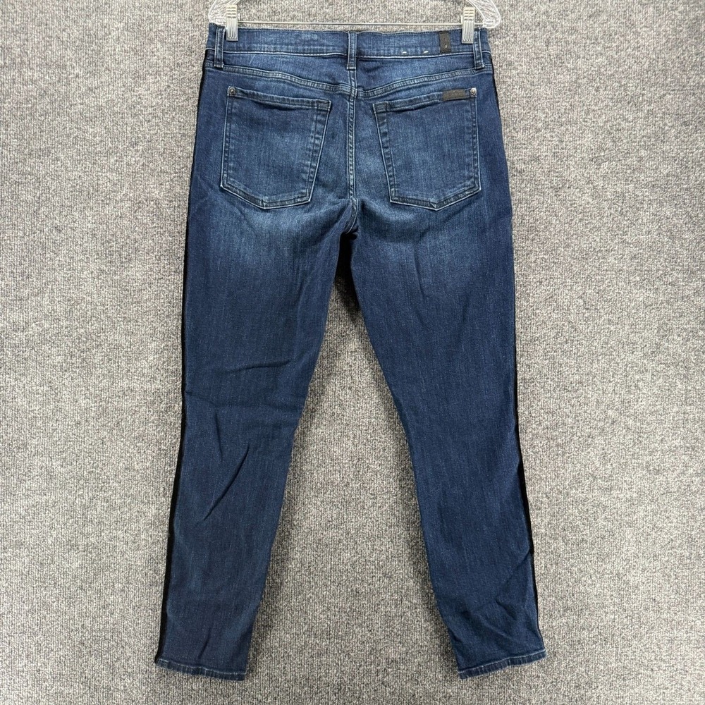 7 for All Mankind Jeans Womens 31 Blue Bair Ankle Skinny Mid Rise Stretch Denim - Picture 3 of 11